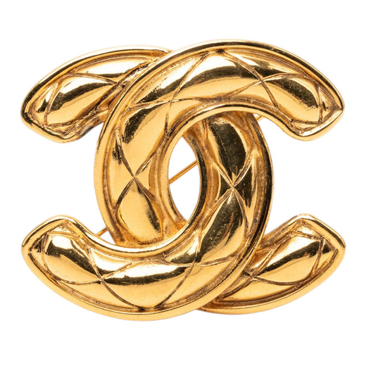 CC Gold Plated Quilted Brooch - Image 1