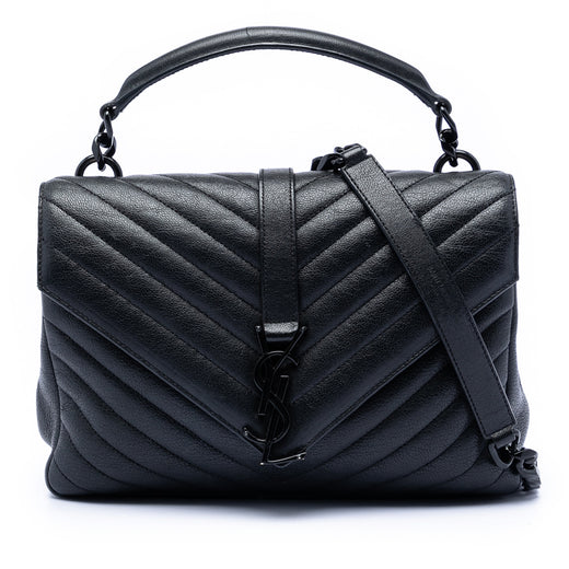 Medium Chevron Sheepskin Monogram College Satchel - Image 1