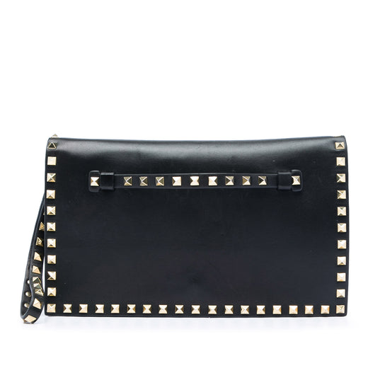 Leather Rockstud Flap Clutch - Image 1