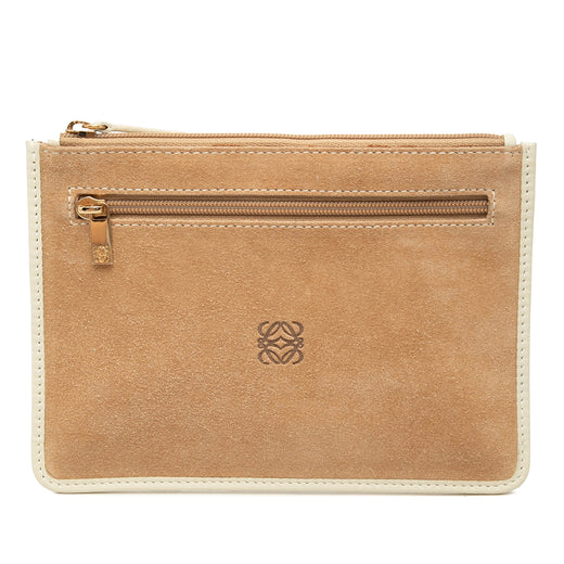 Suede Anagram Flat Pouch - Image 1