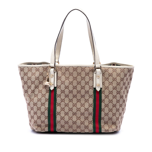 Large GG Canvas Web Jolicoeur Tote - Image 1