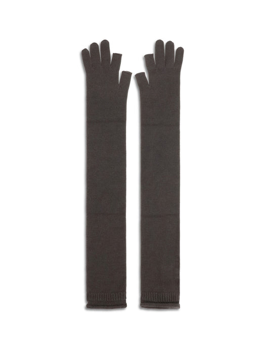 Rick Owens Knit Wool-Blend Gloves — Dark Grey