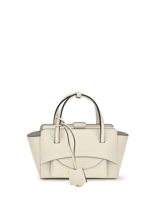 Hidesins Flap Top Handle Bag — Beige Calf Leather Bos Taurus