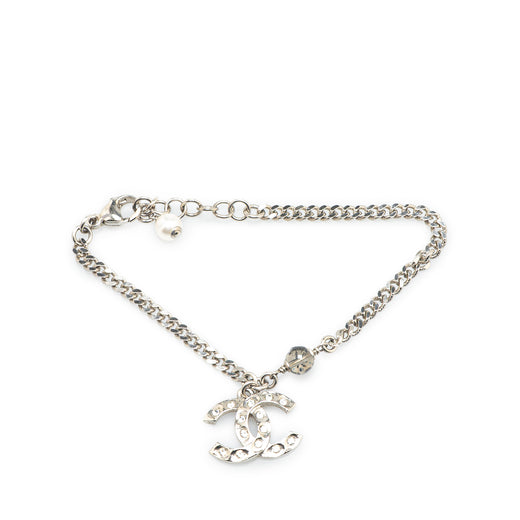 Silver CC Rhinestones Charms Bracelet - Image 1