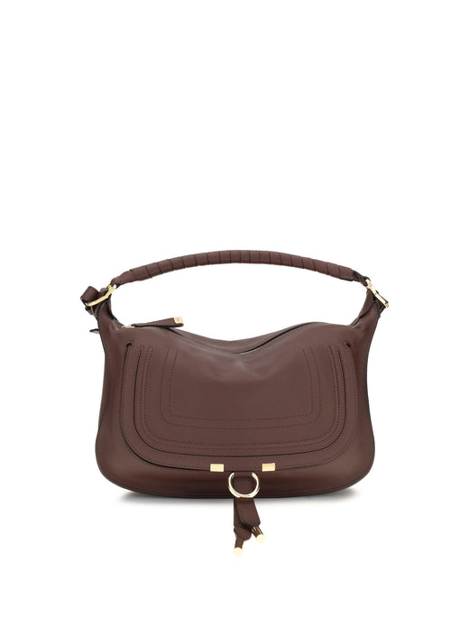 Chloé Marcie Shoulder Bag — Brown Calf Leather Bos Taurus