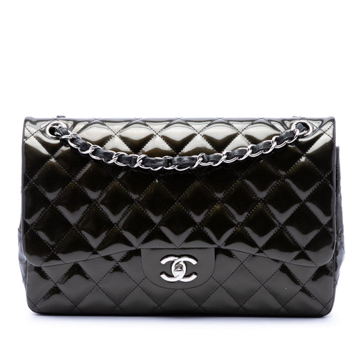 Jumbo Classic Striated Patent Double Flap - Image 1