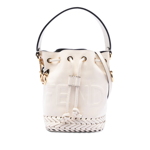Mini Embossed Leather Whipstitch Mon Tresor Bucket Bag - Image 1