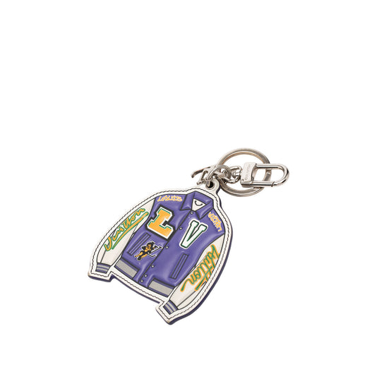 Printed Leather and Brass LV Varsity Jacket Illustre Bag Charm and Key Holder - Image 1