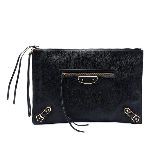 Goatskin Motocross Classic Metallic Edge Clutch - Image 1