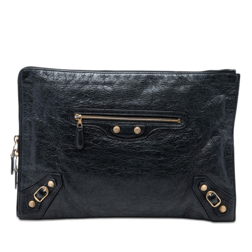 Lambskin Motocross Giant 12 Zip Around Flat Clutch - Image 1