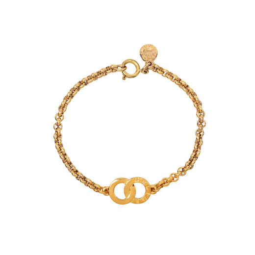 Gold Plated Circle Charm Bracelet - Image 1