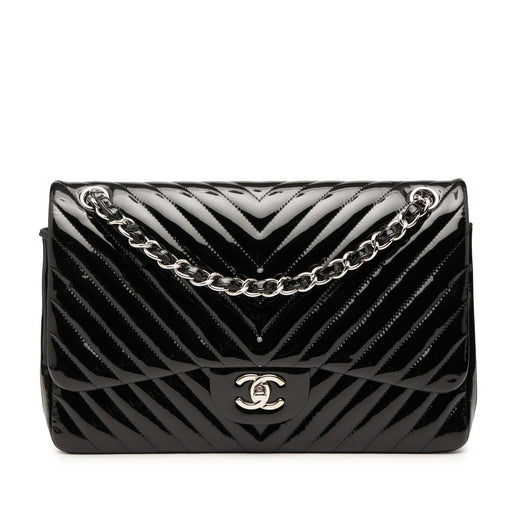 Jumbo Classic Chevron Patent Double Flap - Image 1