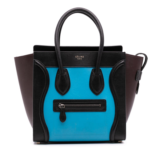 Micro Tricolor Leather Luggage Tote - Image 1