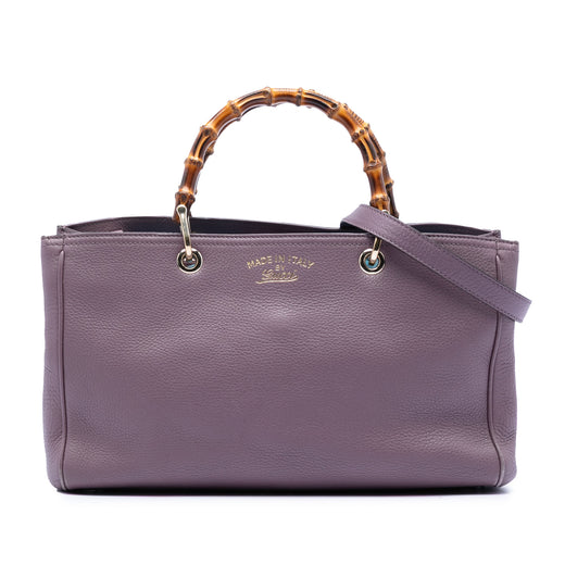 Medium Calfskin Bamboo Shopper Satchel - Image 1