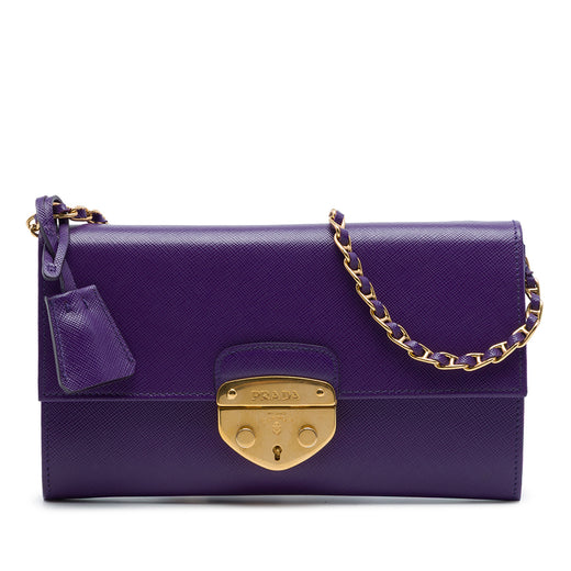 Saffiano Sound Lock Wallet on Chain - Image 1