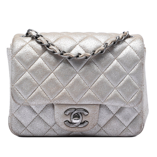 Mini Square Classic Metallic Lambskin Single Flap - Image 1