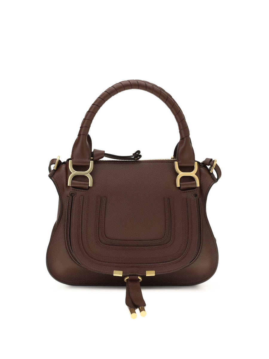 Chloé Marcie Shoulder Bag — Brown Calf Leather Bos Taurus
