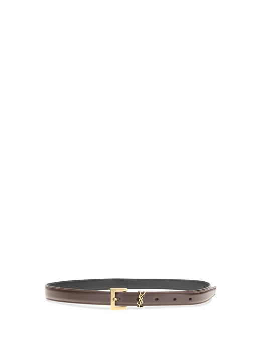Saint Laurent Cassandre Belt — Red Calf Leather
