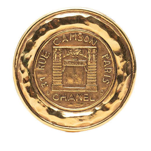 Gold Plated 31 Rue Cambon Round Brooch - Image 1