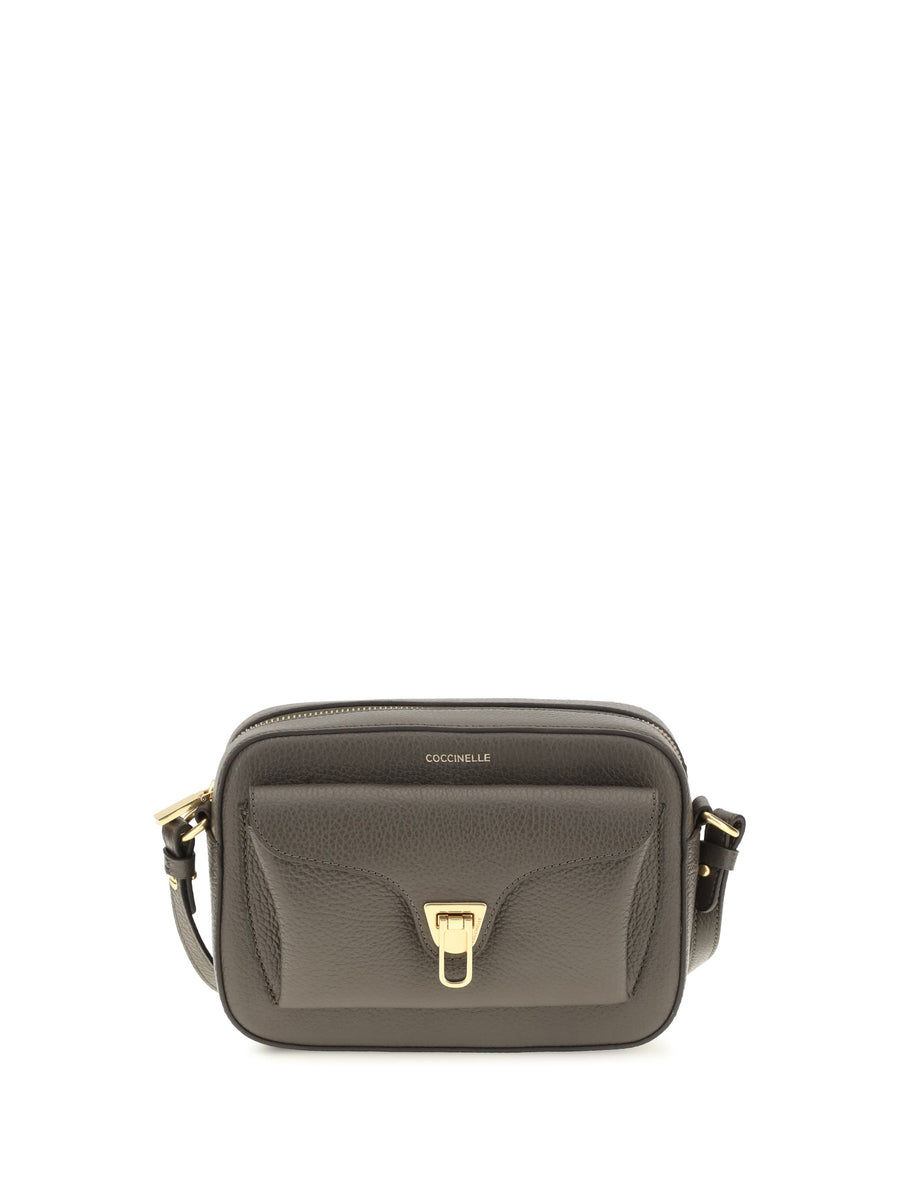 Coccinelle Calf Leather Shoulder Bag — Gray Bos Taurus