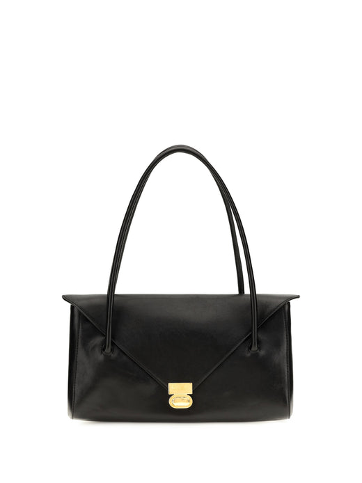 Marni East-West Shoulder Bag — Black Calf Leather Bos Taurus