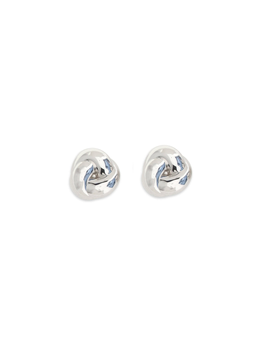 Self-Portrait Sculptural Knot Earrings — Silver Brass