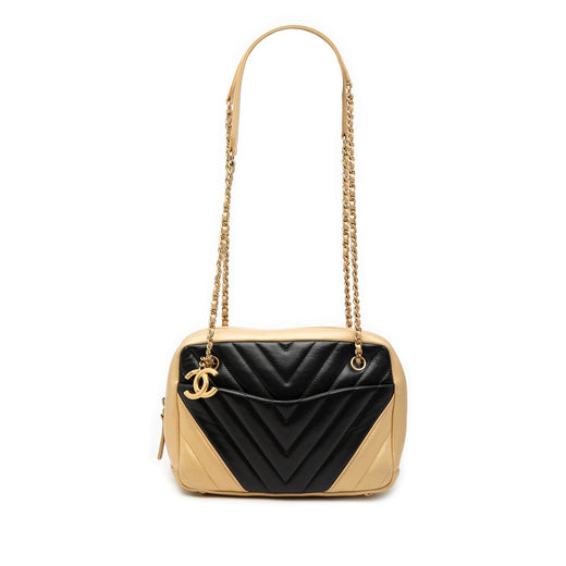 CC Chevron Lambskin Camera Shoulder Bag - Image 1