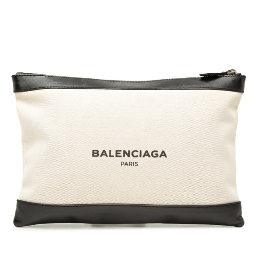 Canvas Navy Clip M Clutch - Image 1