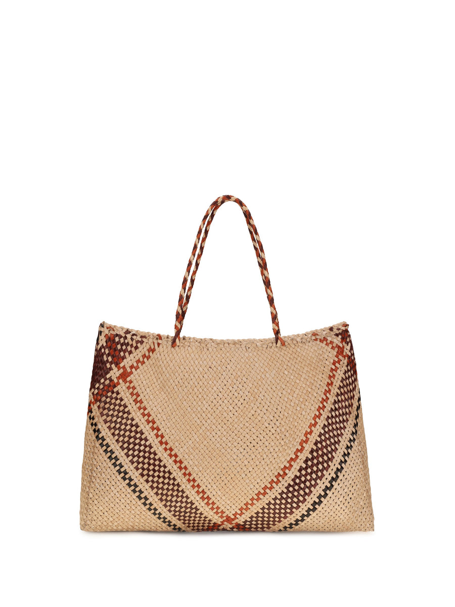 Dragon Diffusion Handwoven Goatskin Tote Bag — Beige Goatskin/hircus