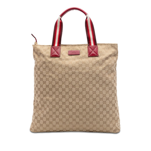 GG Canvas Web Vertical Tote - Image 1