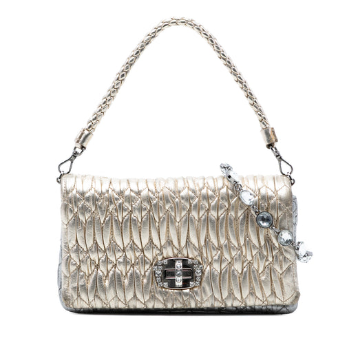 Matelasse Nappa Crystal Chain Satchel - Image 1