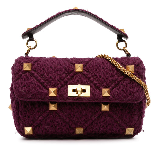 Large Knit Roman Stud Satchel - Image 1