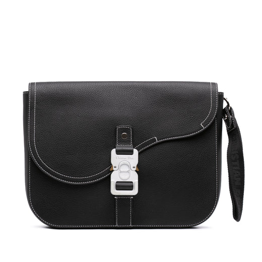 Medium Grained Calfskin Saddle Clutch with Flap - Image 1