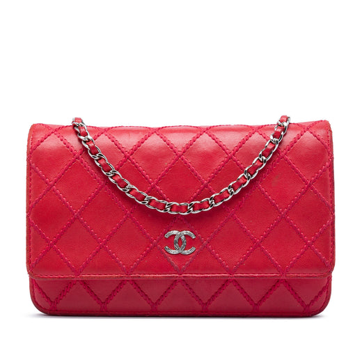 CC Lambskin Wild Stitch Wallet on Chain - Image 1