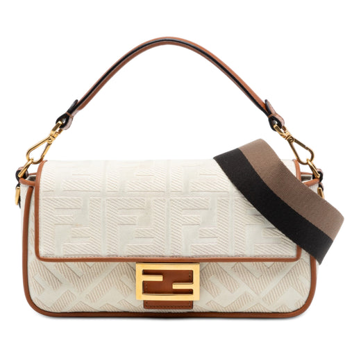 Zucca Embroidered Canvas Baguette Satchel - Image 1