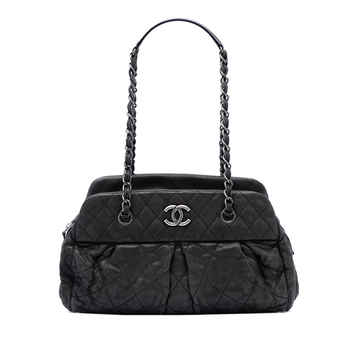 Quilted Iridescent Calfskin Chic Quilt Bowling Bag - Image 1