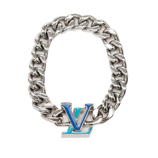 Stainless Steel Enamel LV Chain Bracelet M - Image 1