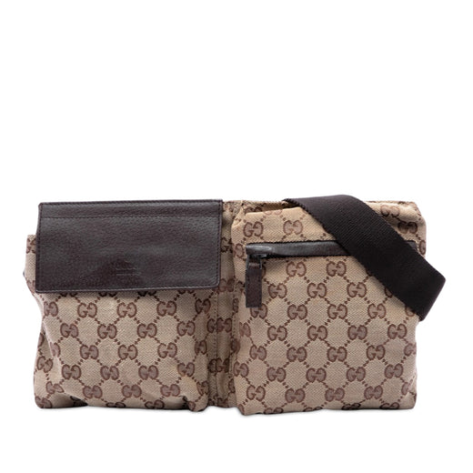 GG Canvas Double Pocket Belt Bag - Image 1