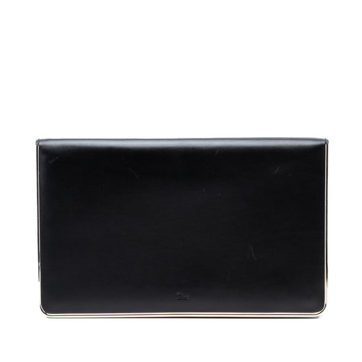 Metal Trimmed Smooth Calfskin Clutch - Image 1