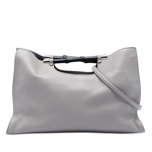 Medium Calfskin Bamboo Daily Shopper Satchel - Image 1