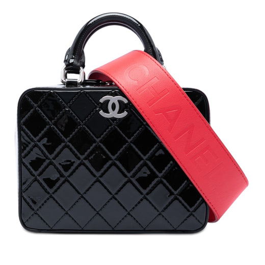 Small CC Quilted Patent Travel Kit Vanity Case - Image 1