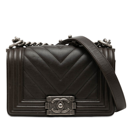 Small Chevron Lambskin Boy Flap - Image 1