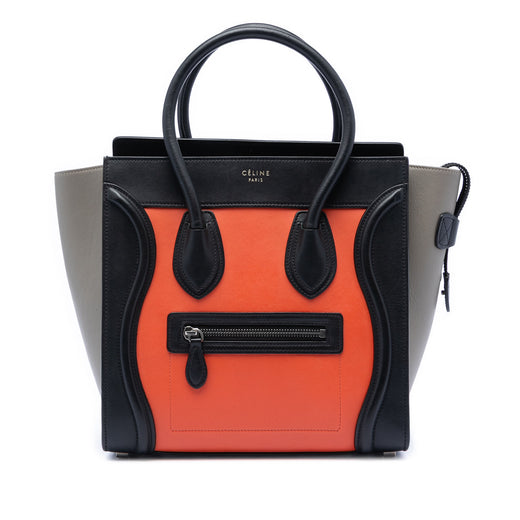 Micro Tricolor Leather Luggage Tote - Image 1