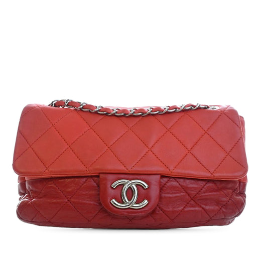 Medium Bicolor Lambskin and Calfskin CC Chain Flap - Image 1