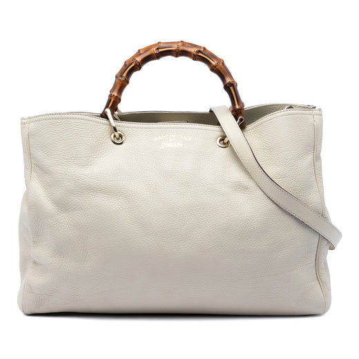 Large Calfskin Bamboo Shopper Satchel - Image 1