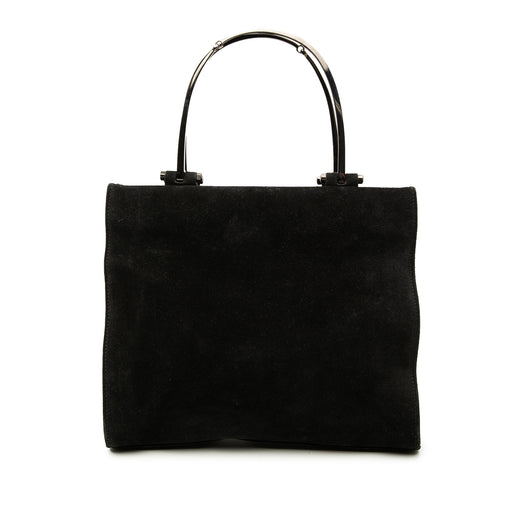 Suede Metal Handle Bag - Image 1