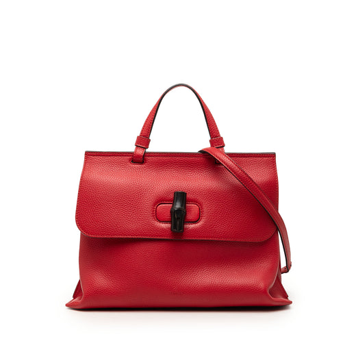 Medium Calfskin Bamboo Daily Satchel - Image 1