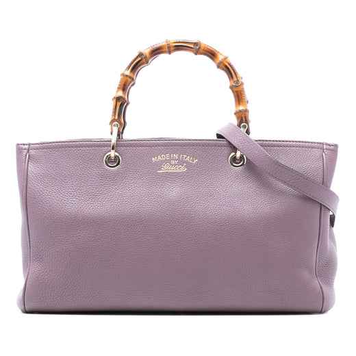 Medium Calfskin Bamboo Shopper Satchel - Image 1