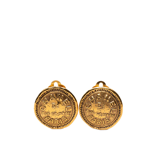 Gold Plated 31 Rue Cambon Round Clip On Earrings - Image 1