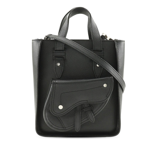 Mini Grained Calfskin Saddle Tote - Image 1